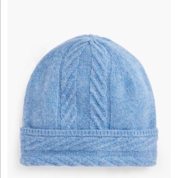 NWT Talbots Winter White Cashmere Cable Beanie Cap main image 6